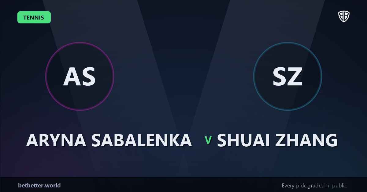 Aryna Sabalenka vs Shuai Zhang Prediction & Picks: High-Value Opportunity