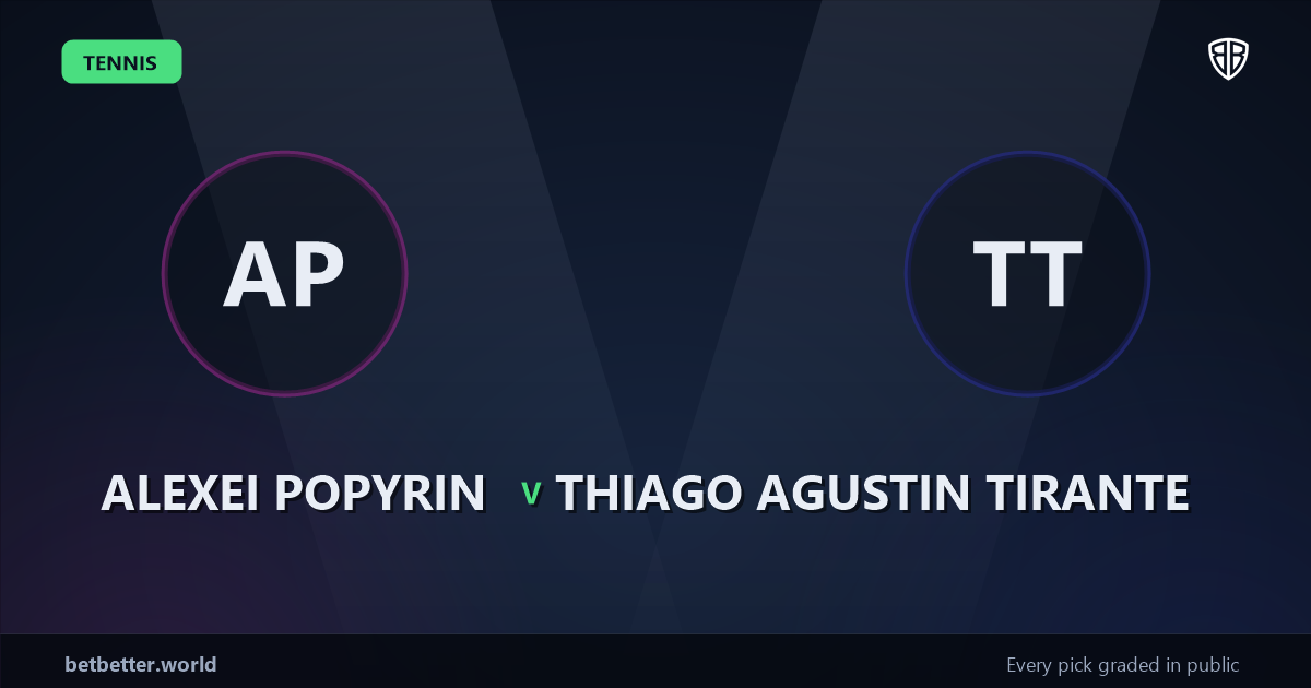 Alexei Popyrin vs Thiago Agustin Tirante Prediction & Picks: Winning Game Angles
