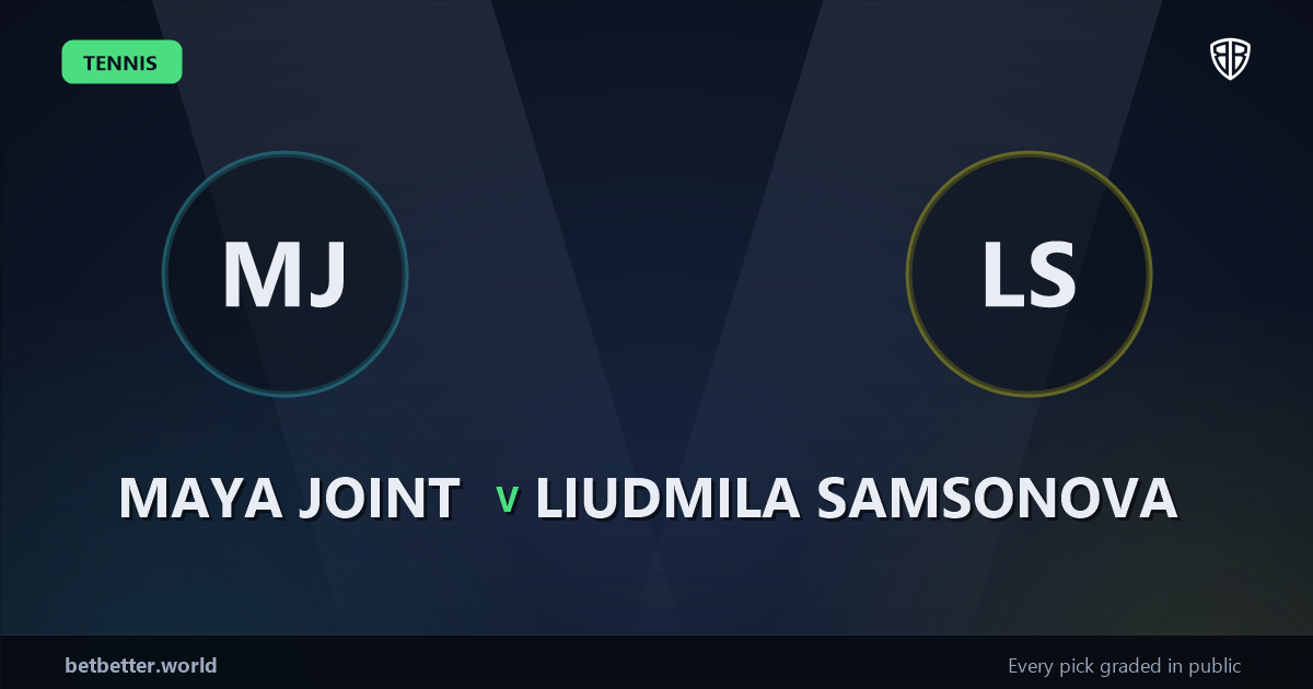Maya Joint vs Liudmila Samsonova Prediction & Picks: High-Value Opportunity
