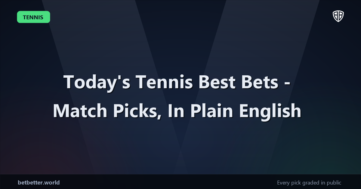Today's Tennis Best Bets - Match Picks, In Plain English