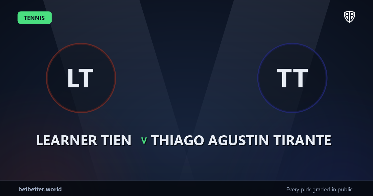 Learner Tien vs Thiago Agustin Tirante Prediction & Picks: High-Value Opportunity