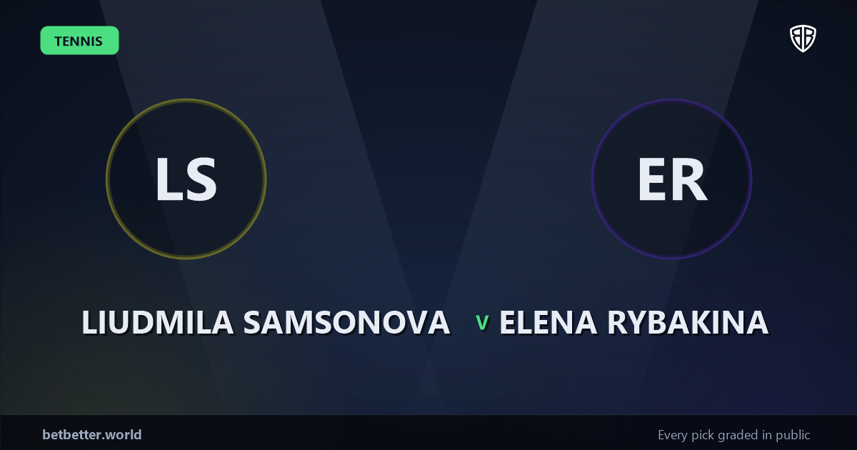 Liudmila Samsonova vs Elena Rybakina Prediction & Picks: Stat-Based Insights