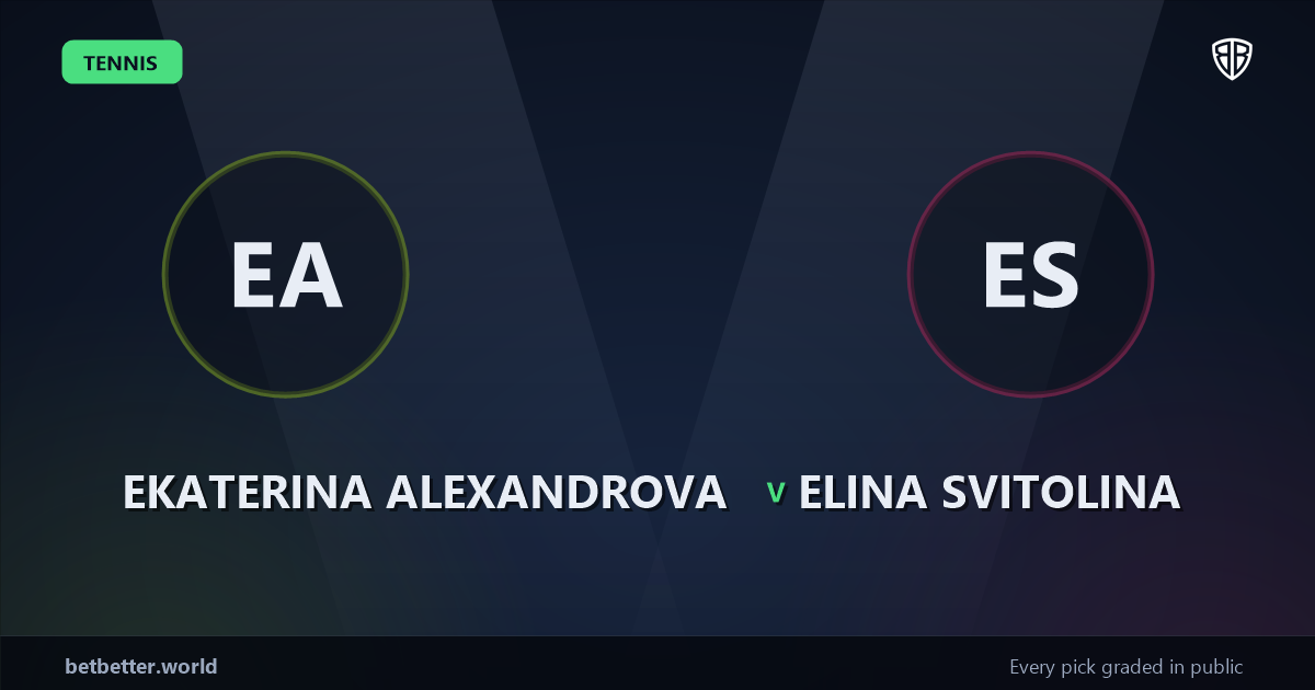 Ekaterina Alexandrova vs Elina Svitolina Prediction & Picks: Don't Miss These Odds