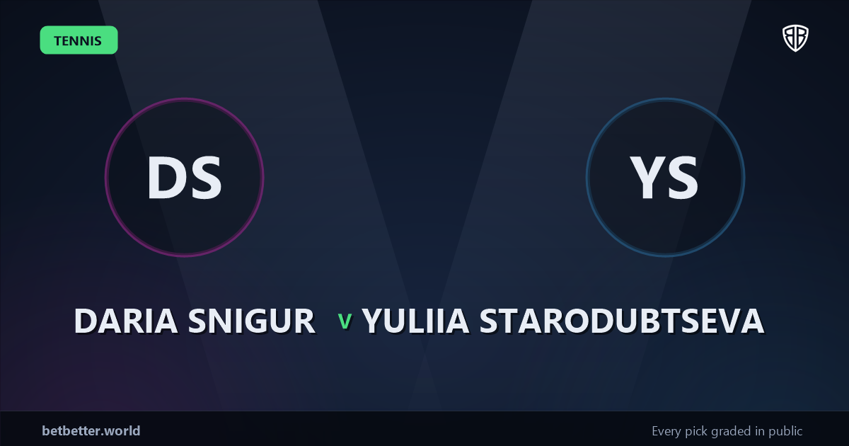 Daria Snigur vs Yuliia Starodubtseva Prediction & Picks: High-Value Opportunity