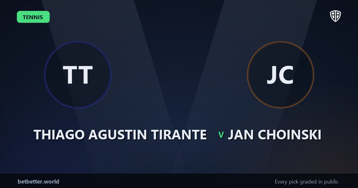 Thiago Agustin Tirante vs Jan Choinski Prediction & Picks: Analytics Breakdown