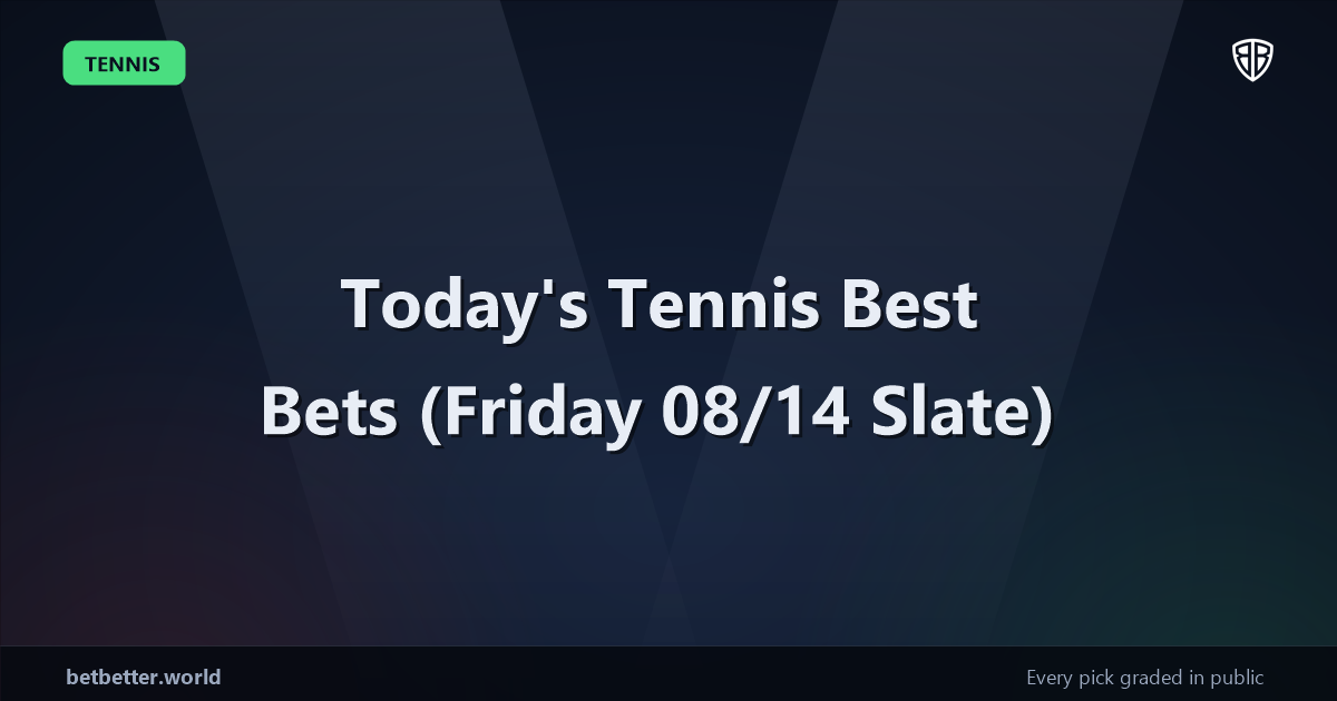 Today's Tennis Best Bets (Friday 08/14 Slate)