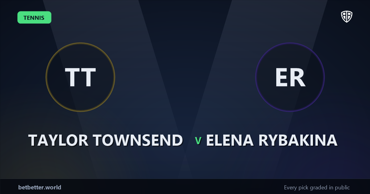 Taylor Townsend vs Elena Rybakina Prediction & Picks: Full Match Breakdown & Bets