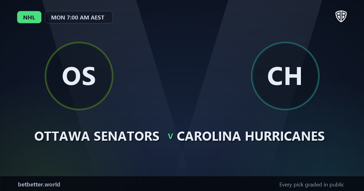 Ottawa Senators vs Carolina Hurricanes Prediction & Same Game Parlay picks (Key Insights): Don't Miss These Odds