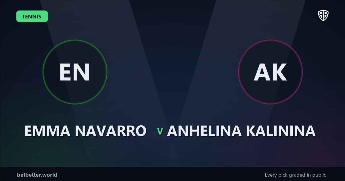 Emma Navarro vs Anhelina Kalinina Prediction & Picks: Odds Analysis & Top Props