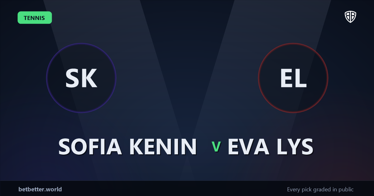Sofia Kenin vs Eva Lys Prediction & Picks: Odds Analysis & Top Props