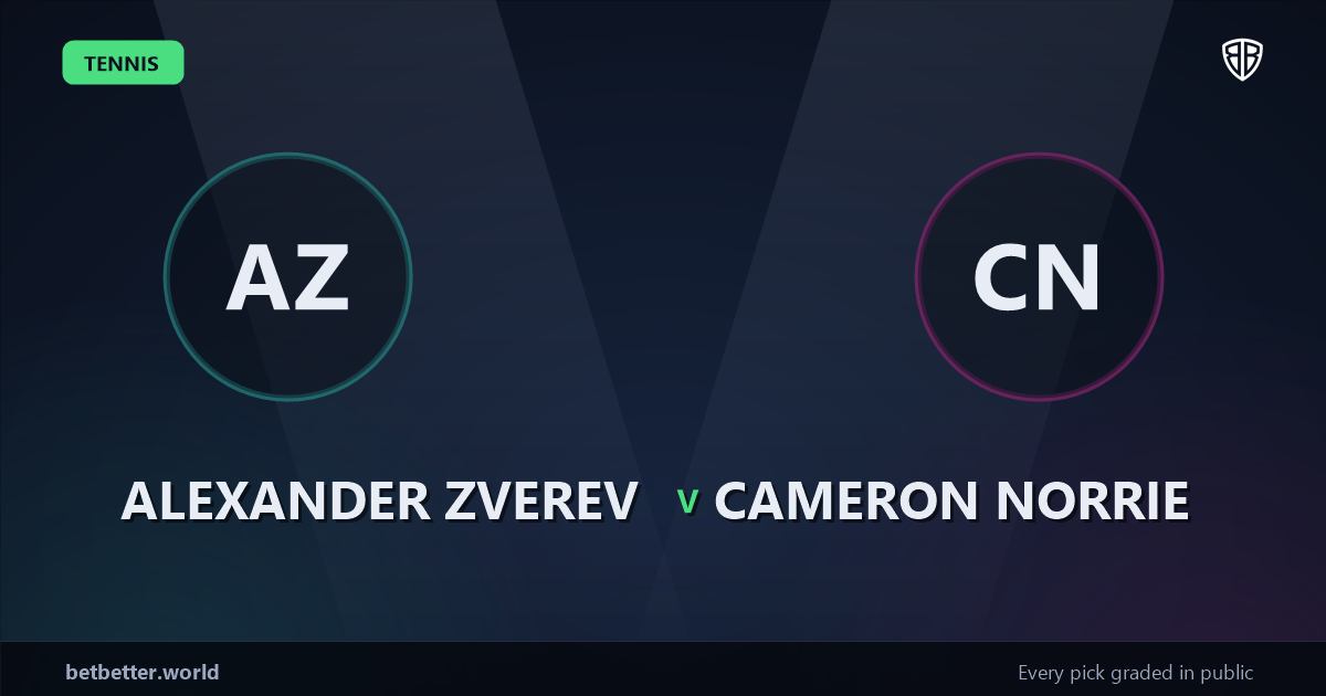 Alexander Zverev vs Cameron Norrie Prediction & Picks: Stat-Based Insights