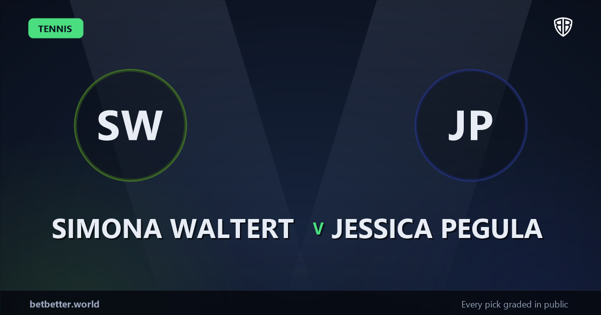 Simona Waltert vs Jessica Pegula Prediction & Picks: Odds Analysis & Top Props