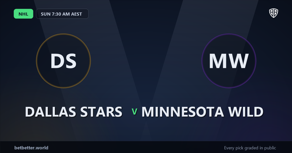 Dallas Stars vs Minnesota Wild Prediction & Same Game Parlay picks (Value Parlay): High-Value Opportunity