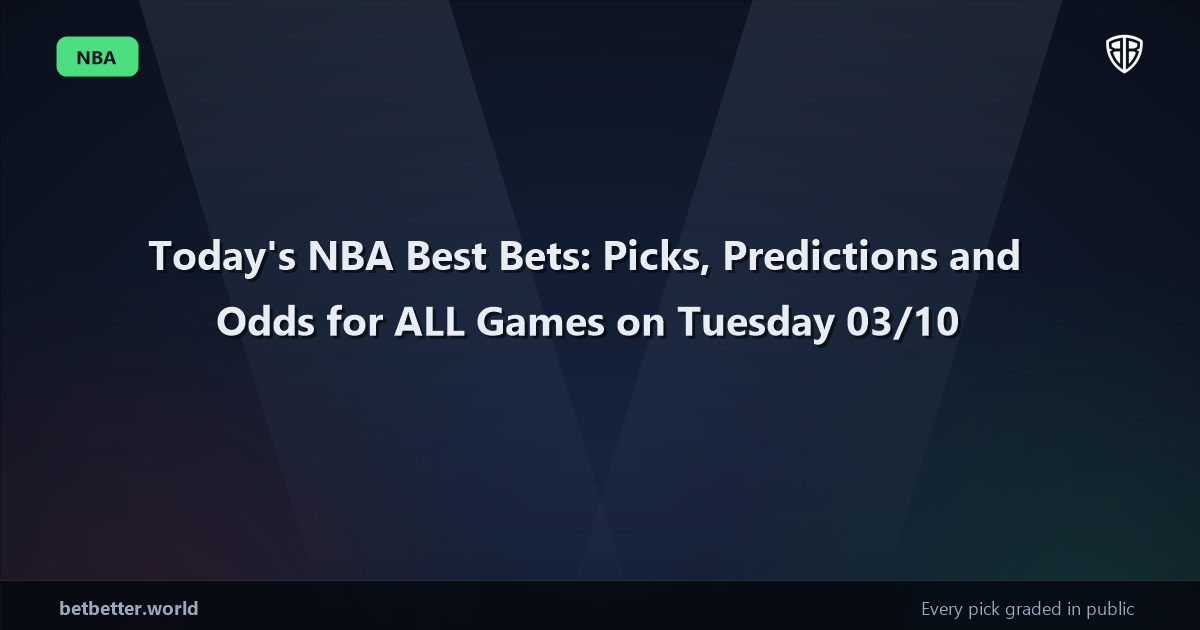 Today's NBA Best Bets: Picks, Predictions and Odds for ALL Games on Tuesday 03/10