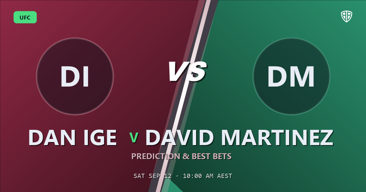 Dan Ige vs David Martinez Prediction & Picks: Our Expert Analysis