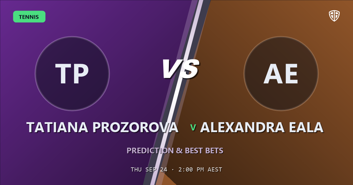 Tatiana Prozorova vs Alexandra Eala Prediction & Picks: Full Match Breakdown & Bets