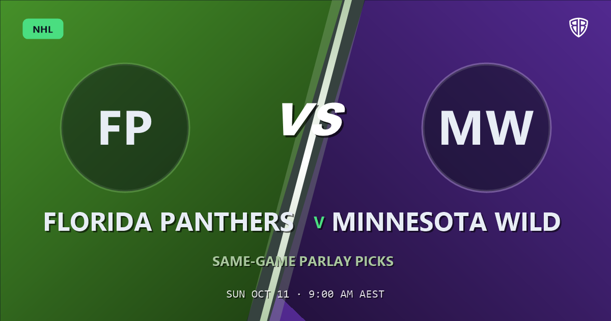 Florida Panthers vs Minnesota Wild Prediction & Same Game Parlay picks (Value Parlay): Smart Betting Angles