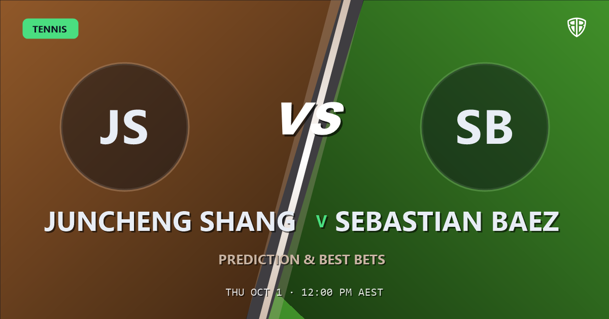 Juncheng Shang vs Sebastian Baez Prediction & Picks: Analytics Breakdown