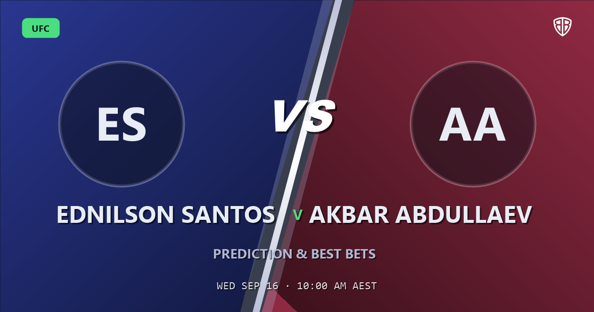 Ednilson Santos vs Akbar Abdullaev Prediction & Picks: Analytics Breakdown