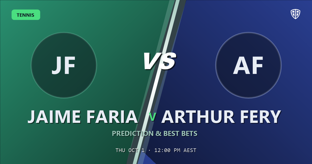 Jaime Faria vs Arthur Fery Prediction & Picks: Don't Miss These Odds