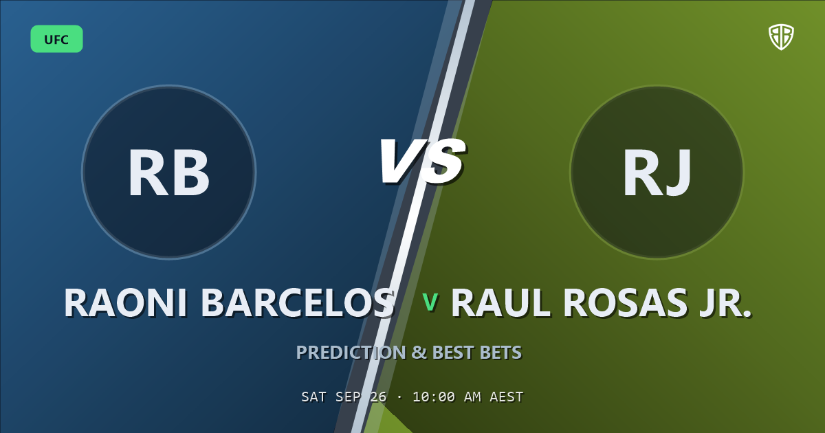 Raoni Barcelos vs Raul Rosas Jr. Prediction & Picks: Winning Game Angles