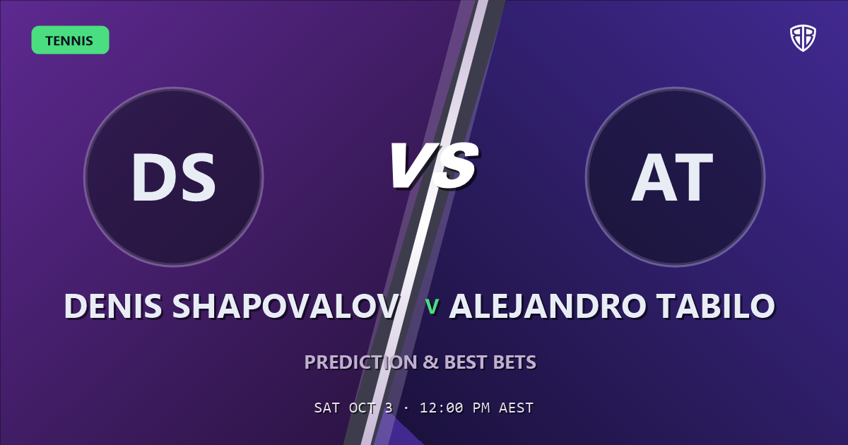 Denis Shapovalov vs Alejandro Tabilo Prediction & Picks: Analytics Breakdown