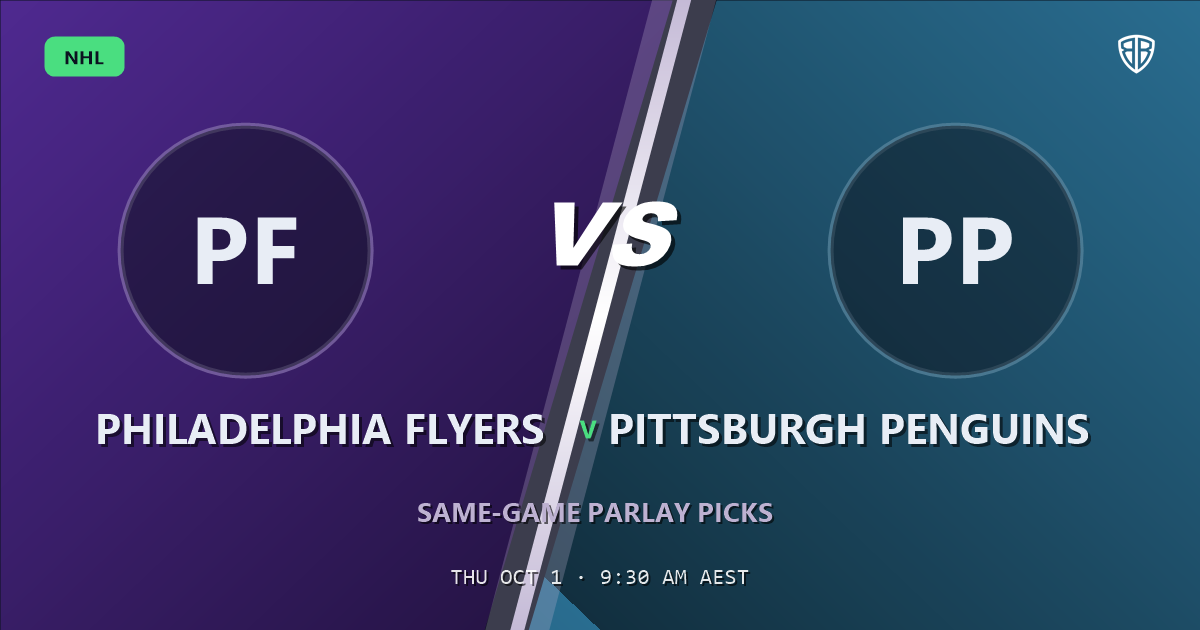 Philadelphia Flyers vs Pittsburgh Penguins Prediction & Same Game Parlay picks (Key Insights): Analytics Breakdown