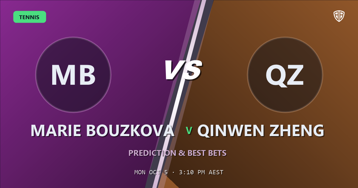 Marie Bouzkova vs Qinwen Zheng Prediction & Picks: Odds Analysis & Top Props