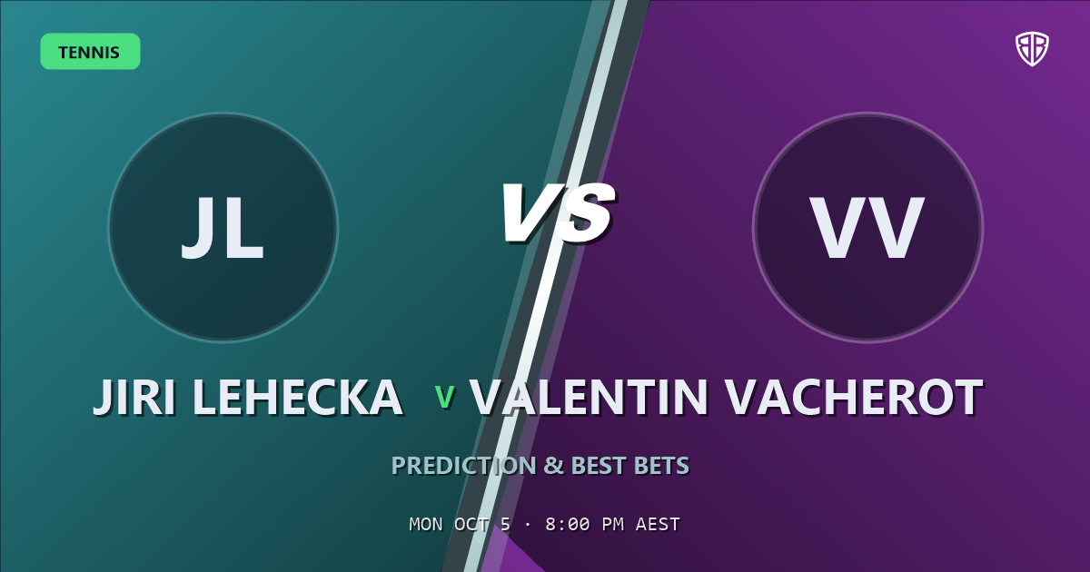 Jiri Lehecka vs Valentin Vacherot Prediction & Picks: Smart Betting Angles