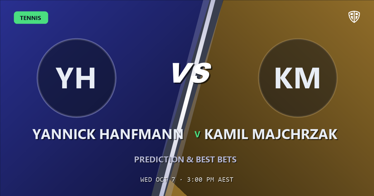 Yannick Hanfmann vs Kamil Majchrzak Prediction & Picks: Don't Miss These Odds