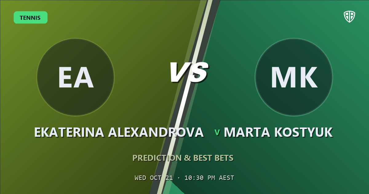 Ekaterina Alexandrova vs Marta Kostyuk Prediction & Picks, October 21, 2026