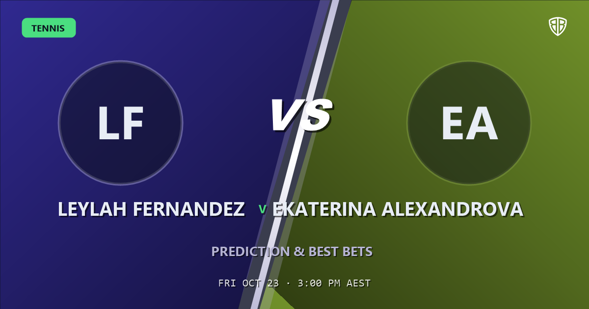 Leylah Fernandez vs Ekaterina Alexandrova Prediction & Picks, October 23, 2026