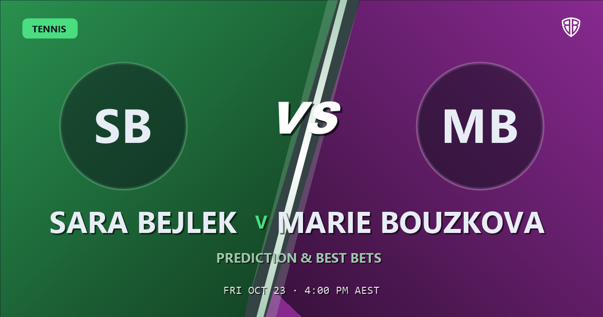 Sara Bejlek vs Marie Bouzkova Prediction & Picks, October 23, 2026