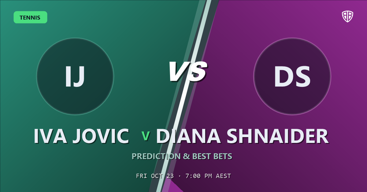 Iva Jović vs Diana Shnaider Prediction & Picks, October 23, 2026