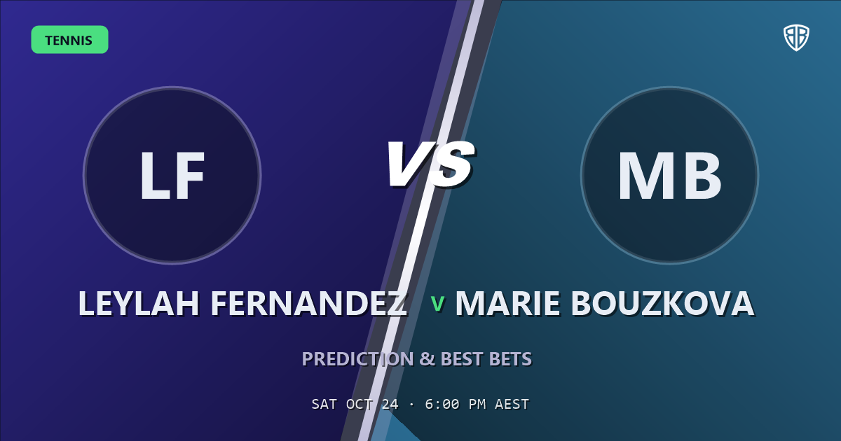 Leylah Fernandez vs Marie Bouzkova Prediction & Picks, October 24, 2026