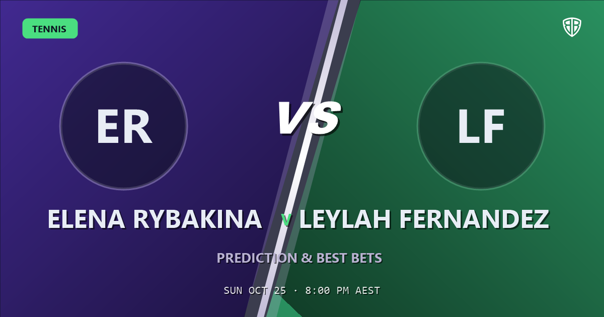 Elena Rybakina vs Leylah Fernandez Prediction & Picks, October 25, 2026