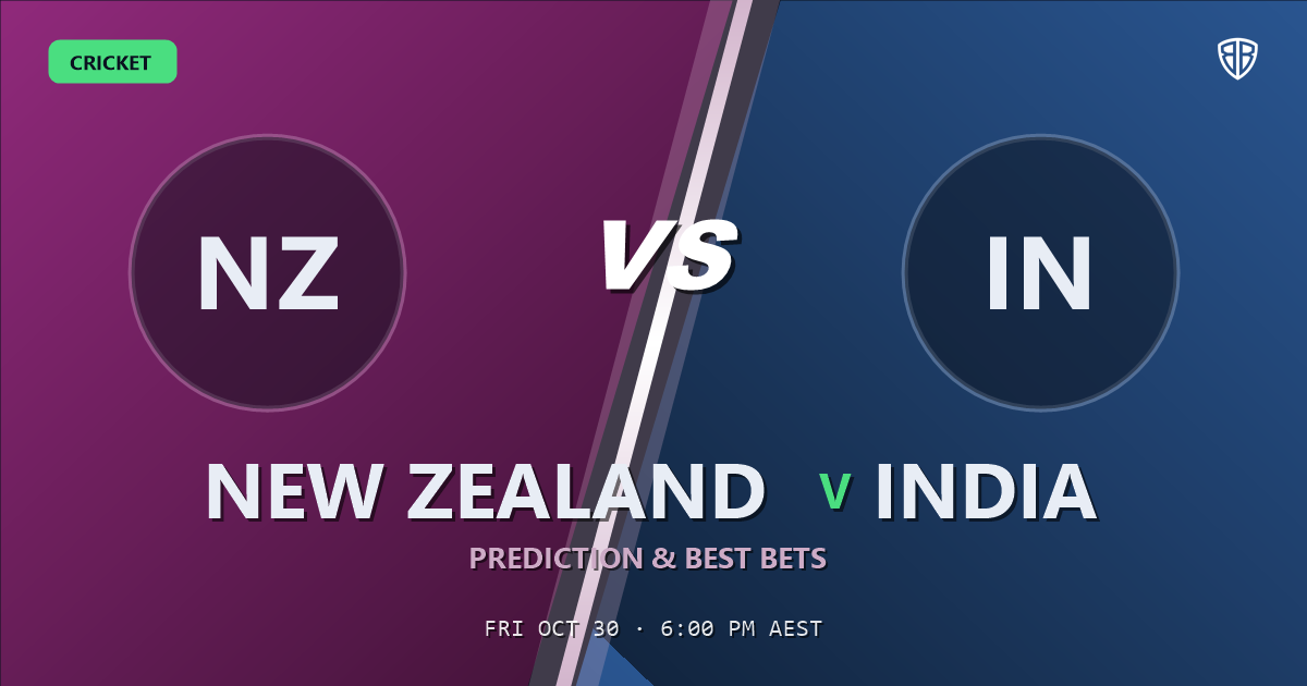 New Zealand vs India Prediction & Picks, October 30, 2026