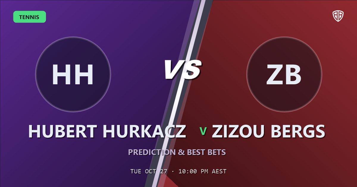 Hubert Hurkacz vs Zizou Bergs Prediction & Picks, October 27, 2026