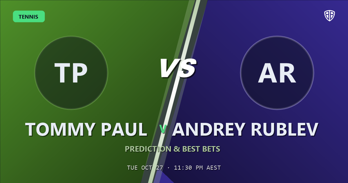 Tommy Paul vs Andrey Rublev Prediction & Picks, October 27, 2026