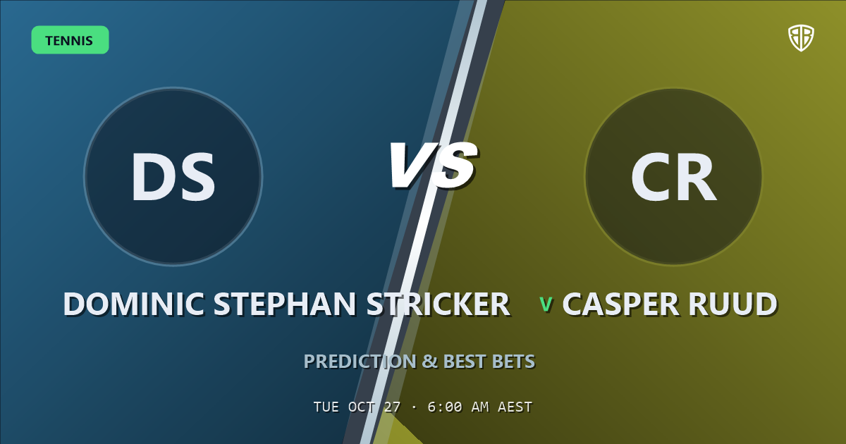 Dominic Stephan Stricker vs Casper Ruud Prediction & Picks, October 26, 2026