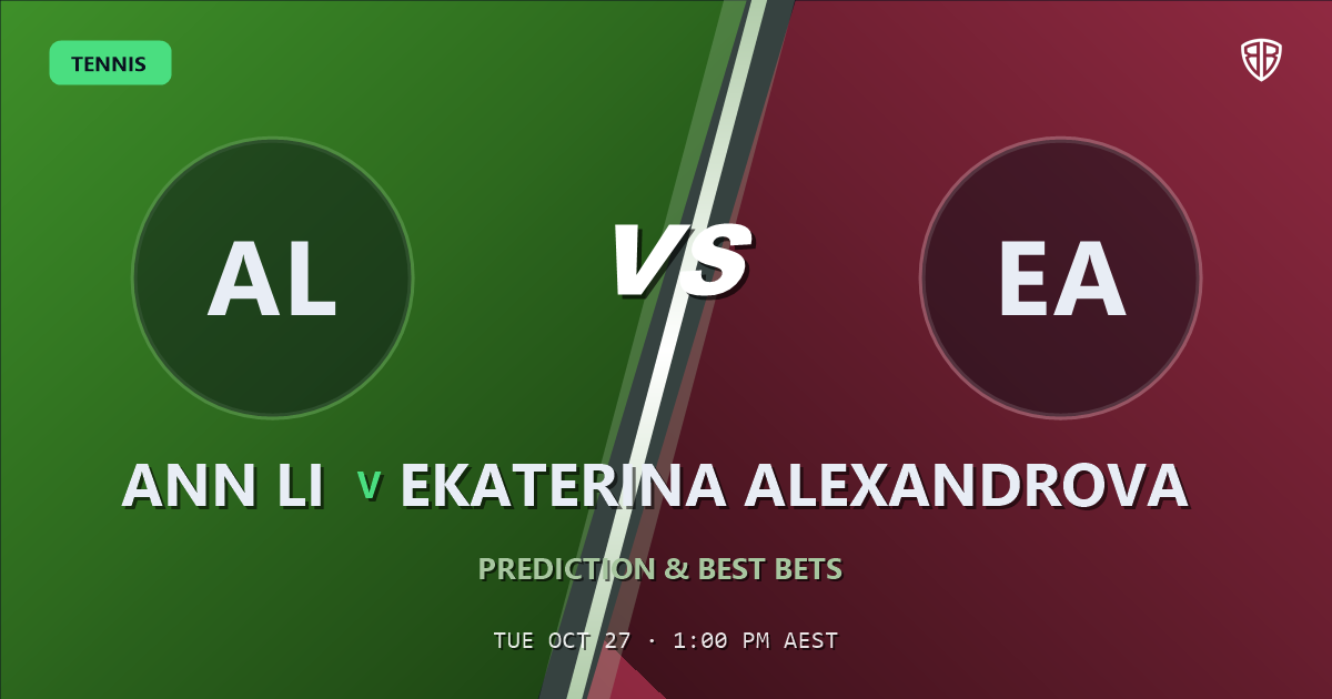 Ann Li vs Ekaterina Alexandrova Prediction & Picks, October 27, 2026