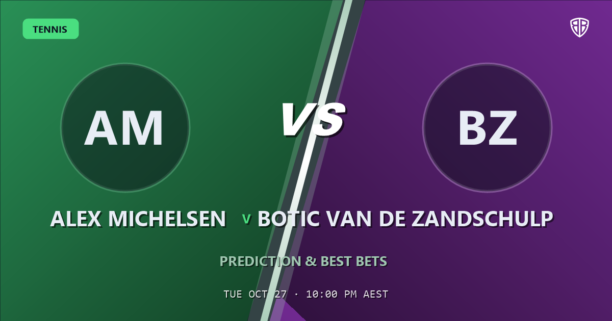 Alex Michelsen vs Botic van de Zandschulp Prediction & Picks, October 27, 2026