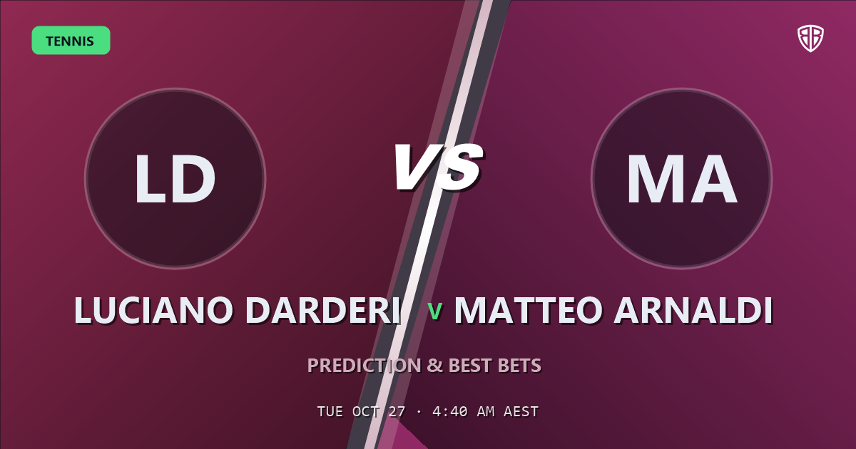 Luciano Darderi vs Matteo Arnaldi Prediction & Picks, October 26, 2026
