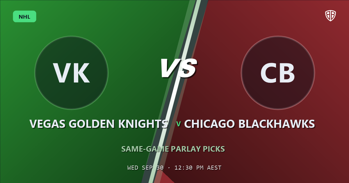 Vegas Golden Knights vs Chicago Blackhawks Prediction & Same Game Parlay picks (Key Insights): Our Expert Analysis