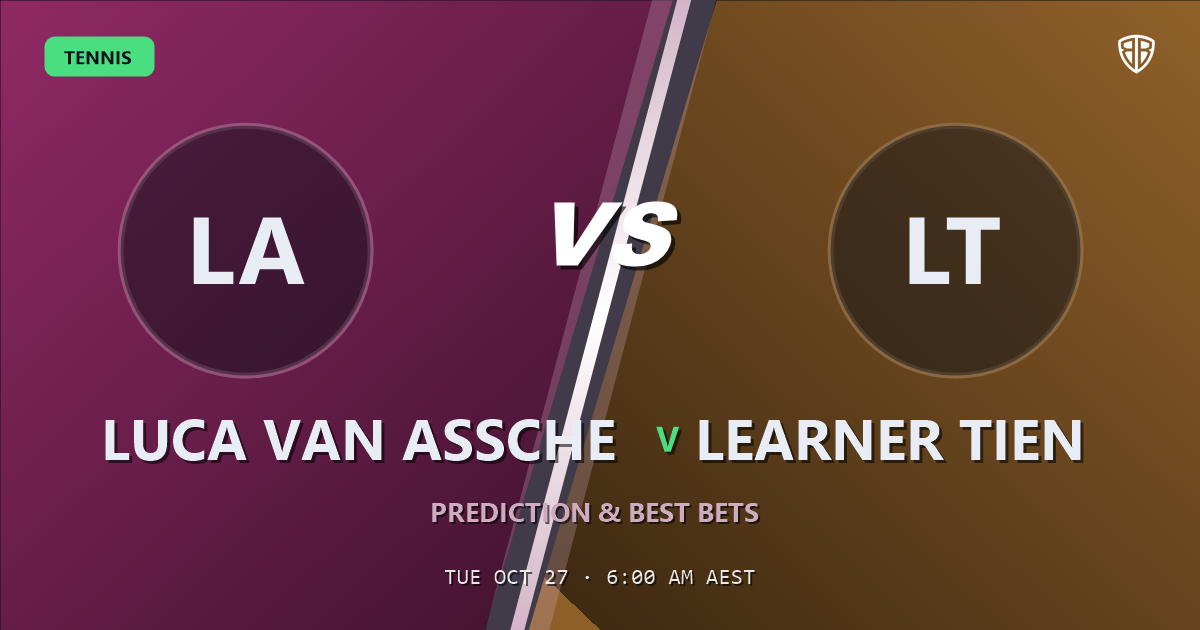 Luca Van Assche vs Learner Tien Prediction & Picks, October 26, 2026