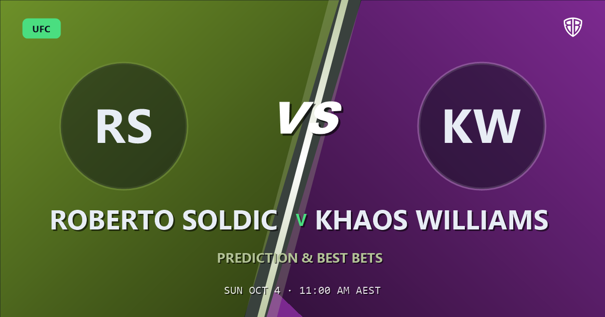 Roberto Soldic vs Khaos Williams Prediction & Picks: High-Value Opportunity
