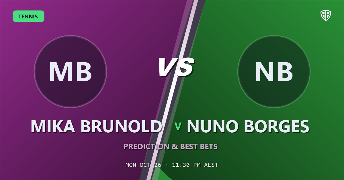 Mika Brunold vs Nuno Borges Prediction & Picks, October 26, 2026