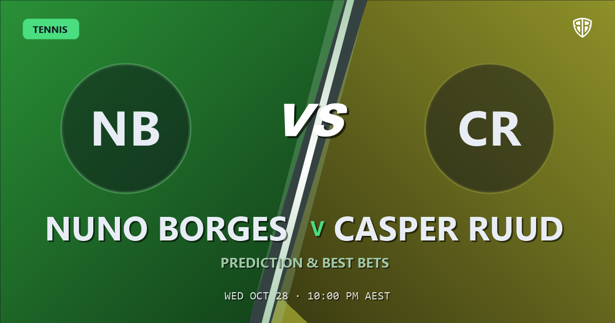 Nuno Borges vs Casper Ruud Prediction & Picks, October 28, 2026