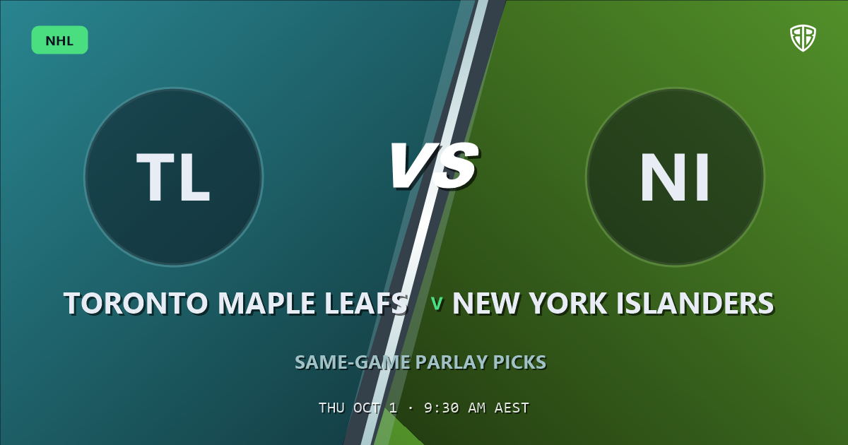 Toronto Maple Leafs vs New York Islanders Prediction & Same Game Parlay picks (Key Insights): High-Value Opportunity