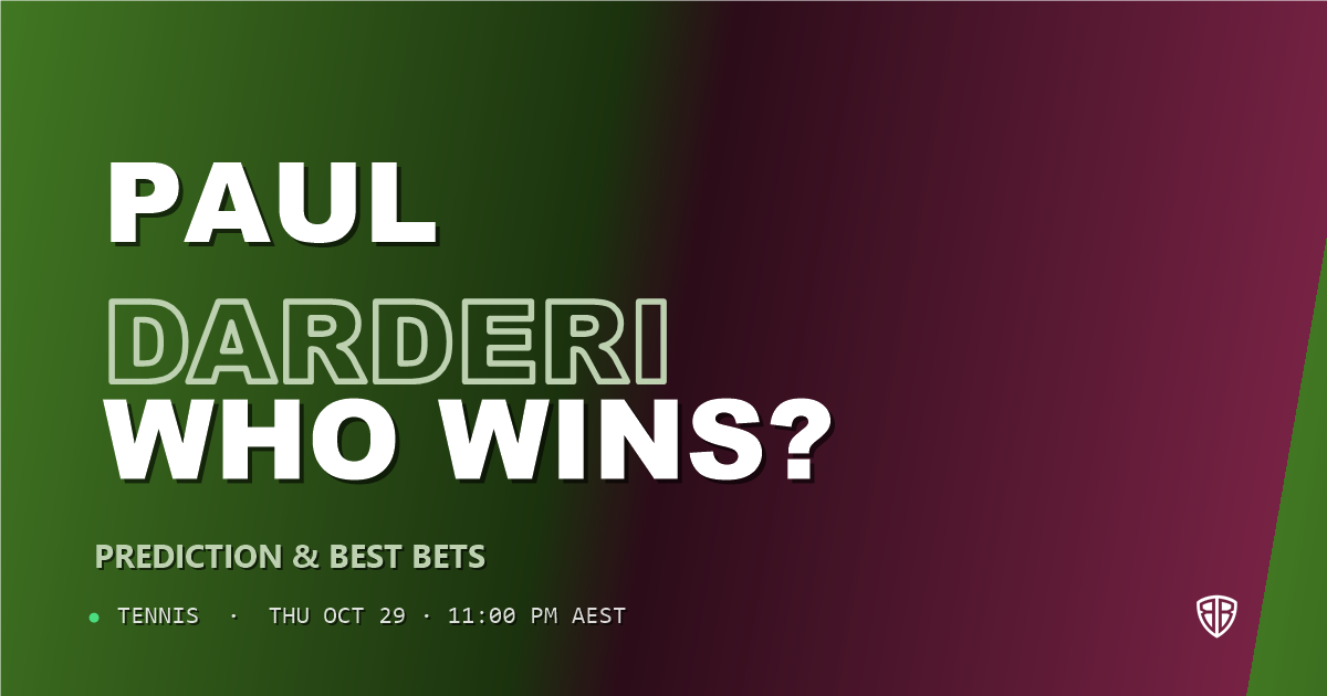 Tommy Paul vs Luciano Darderi Prediction & Picks, October 29, 2026